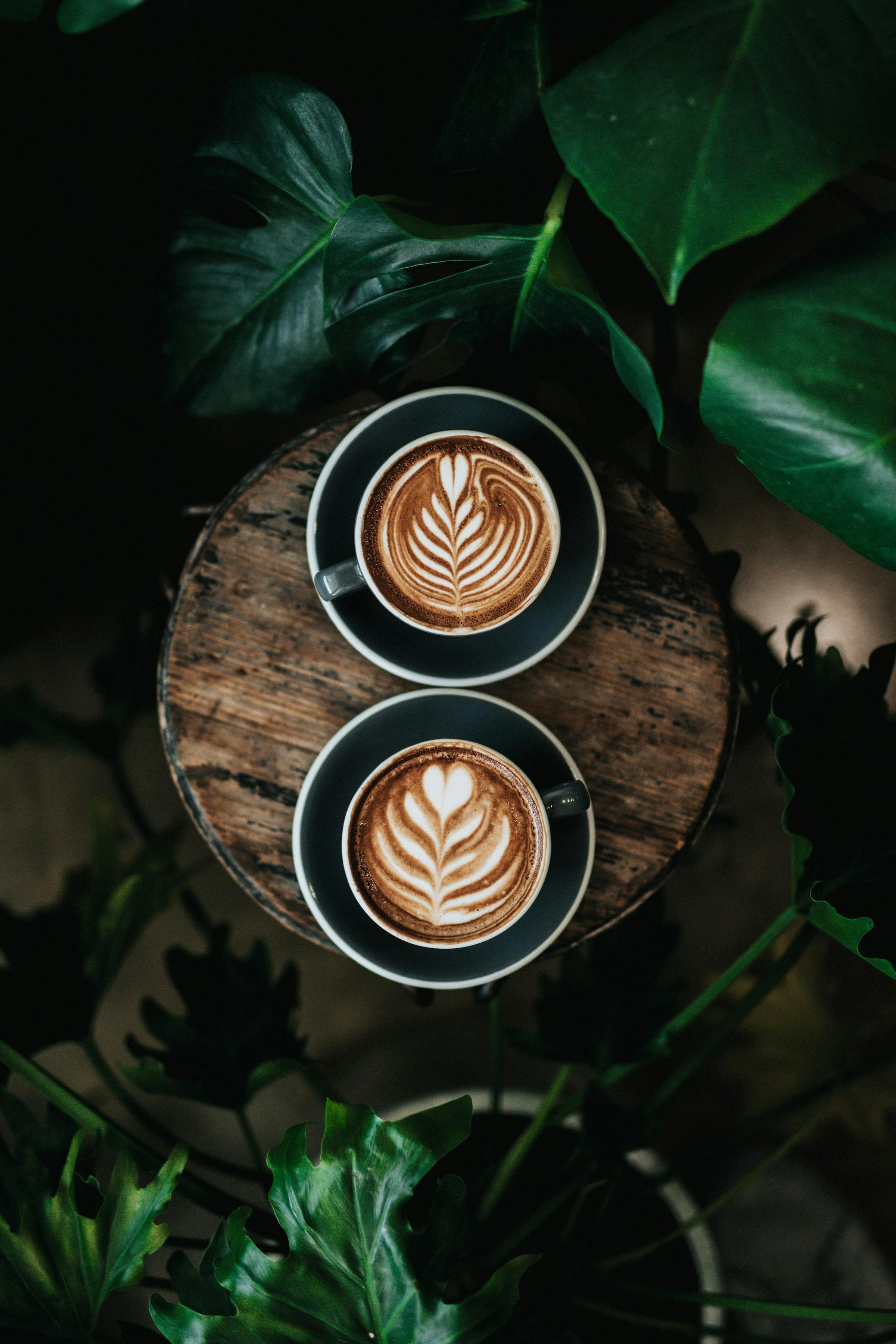 Symmetrische Flatwhite Milchschaum Latte Art
