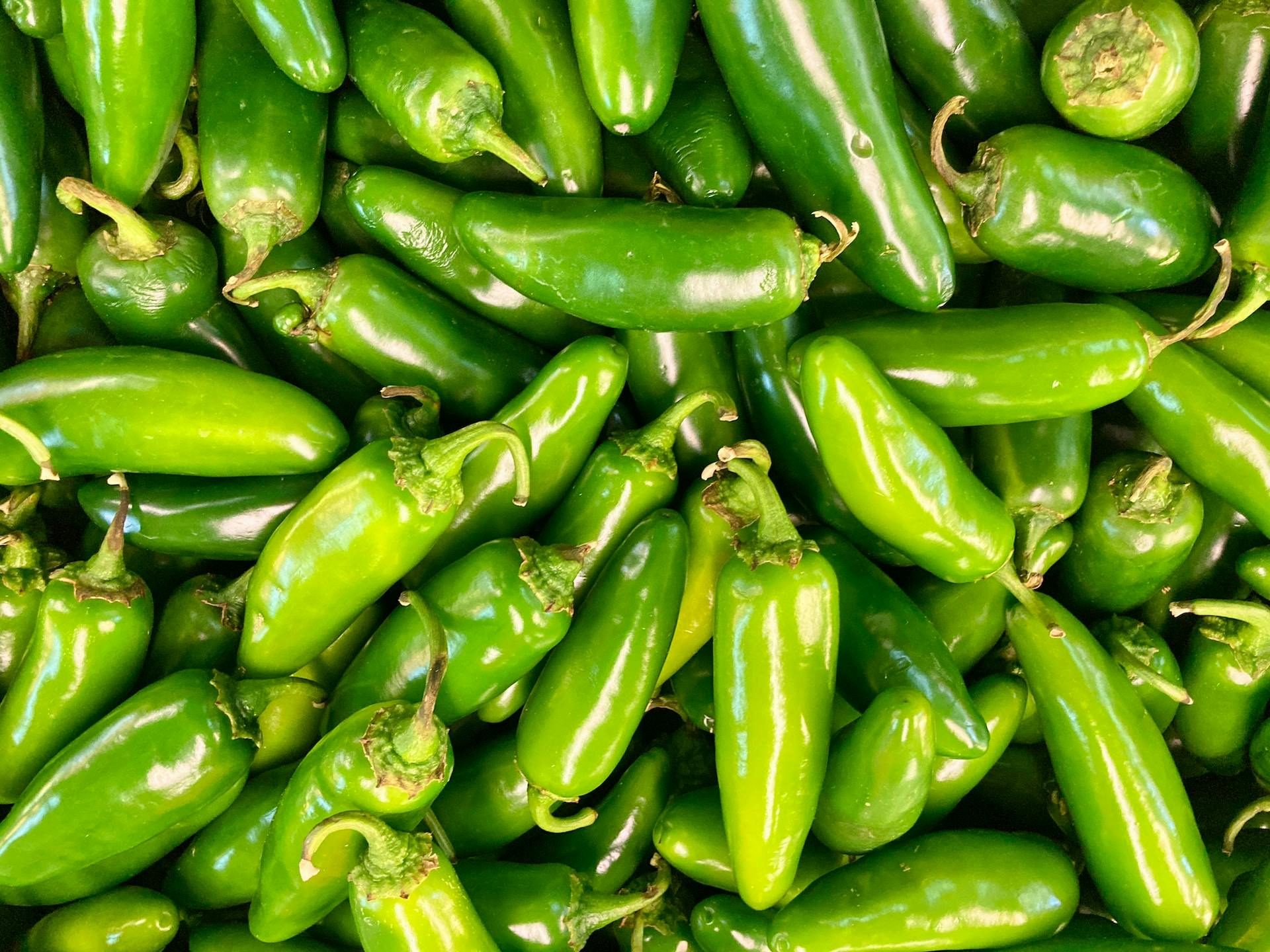 Grüne Chilis Closeup