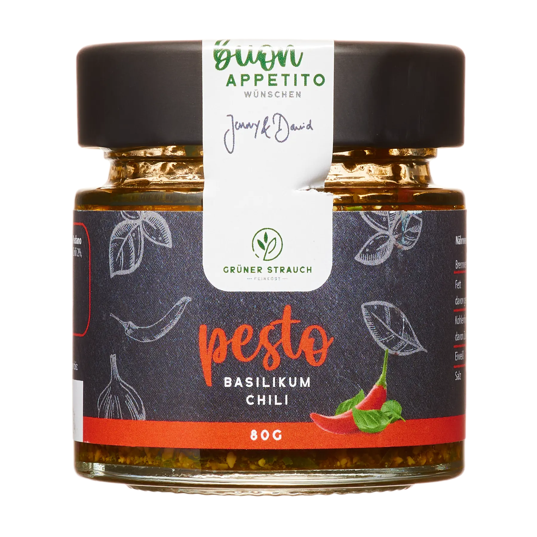 Grüner Strauch Basilikum-Chili Pesto